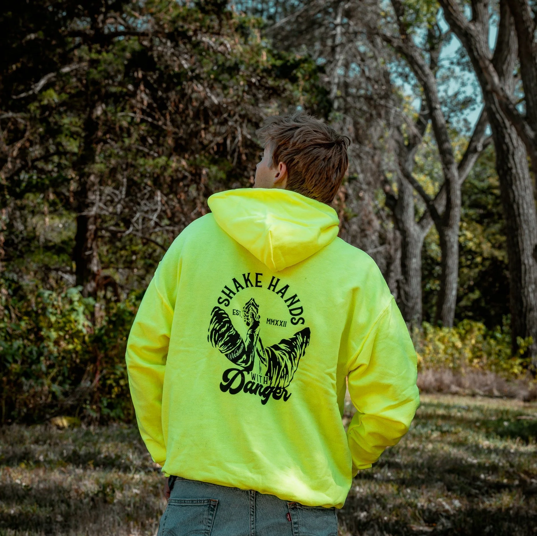 Shake Hands With Danger - Hoodie (Hi-Vis) - Image 8