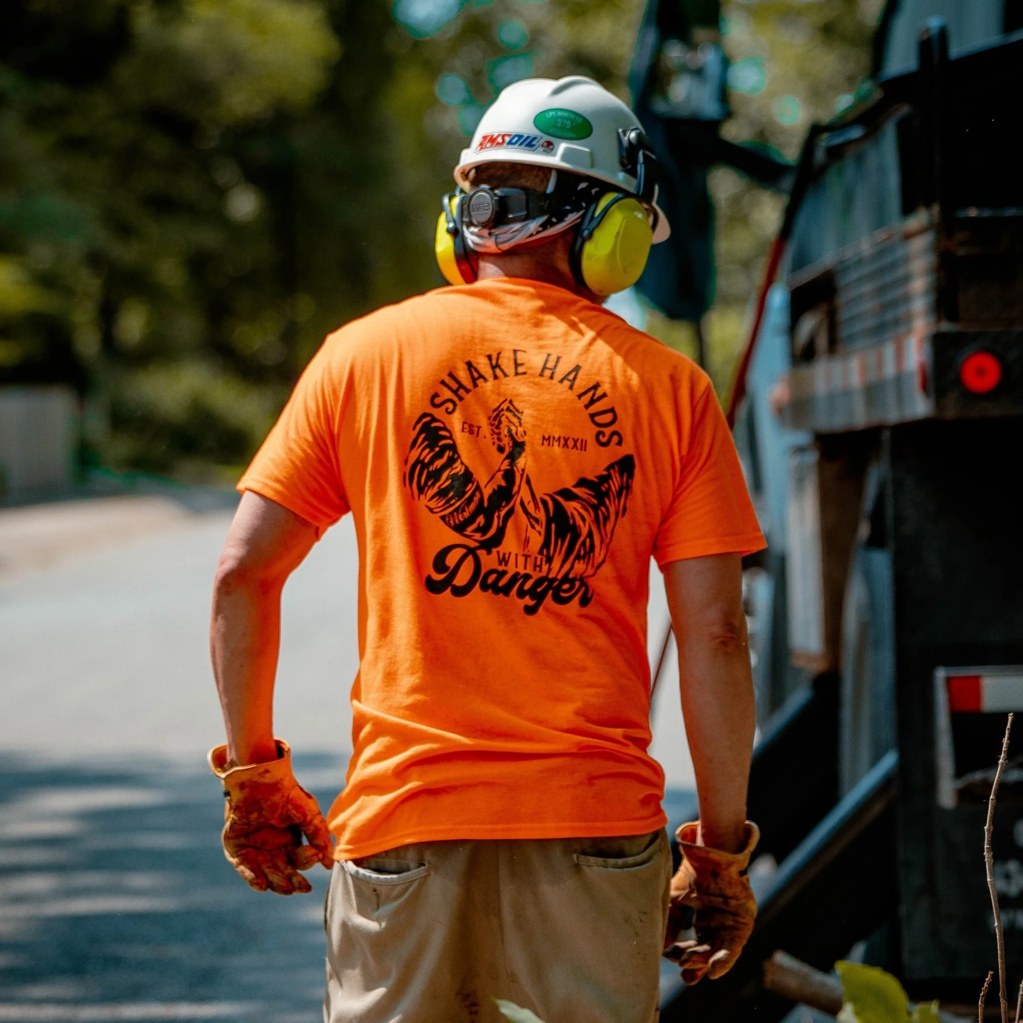 Shake Hands With Danger - Pocket Tee (Hi-Vis) - Image 5