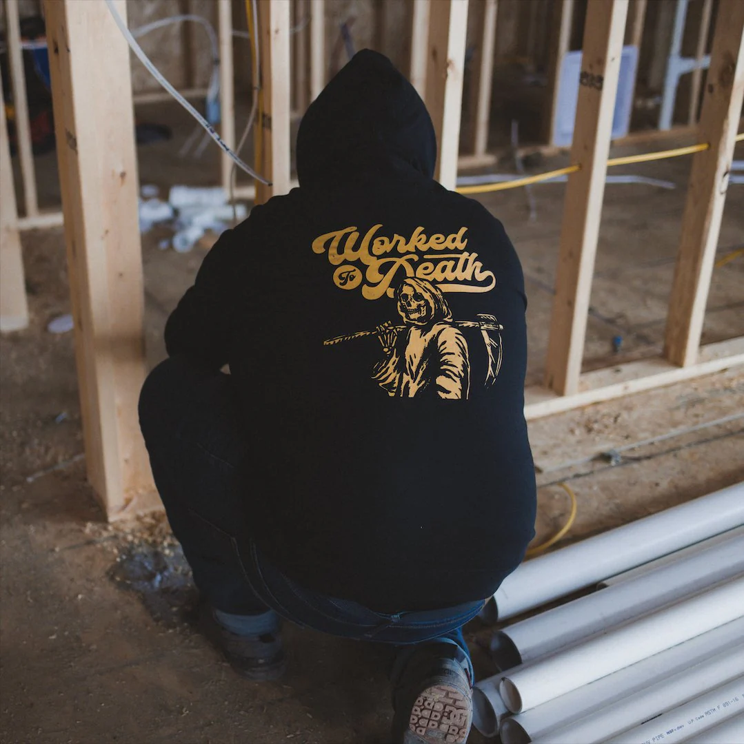 Worked To Death - Hoodie - Image 3